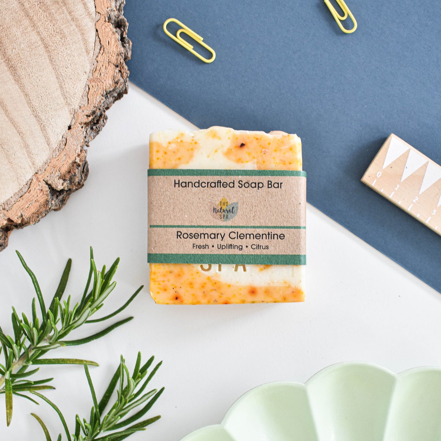 Rosemary Clementine Soap Bar 100g - Scented with essential oils - 3 different styles