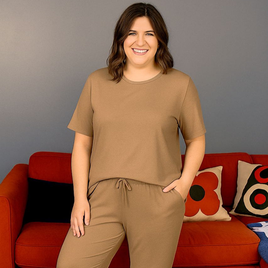 Mocha Cotton Breastfeeding Pyjamas | Nursing Loungewear Set | MilkyMoon