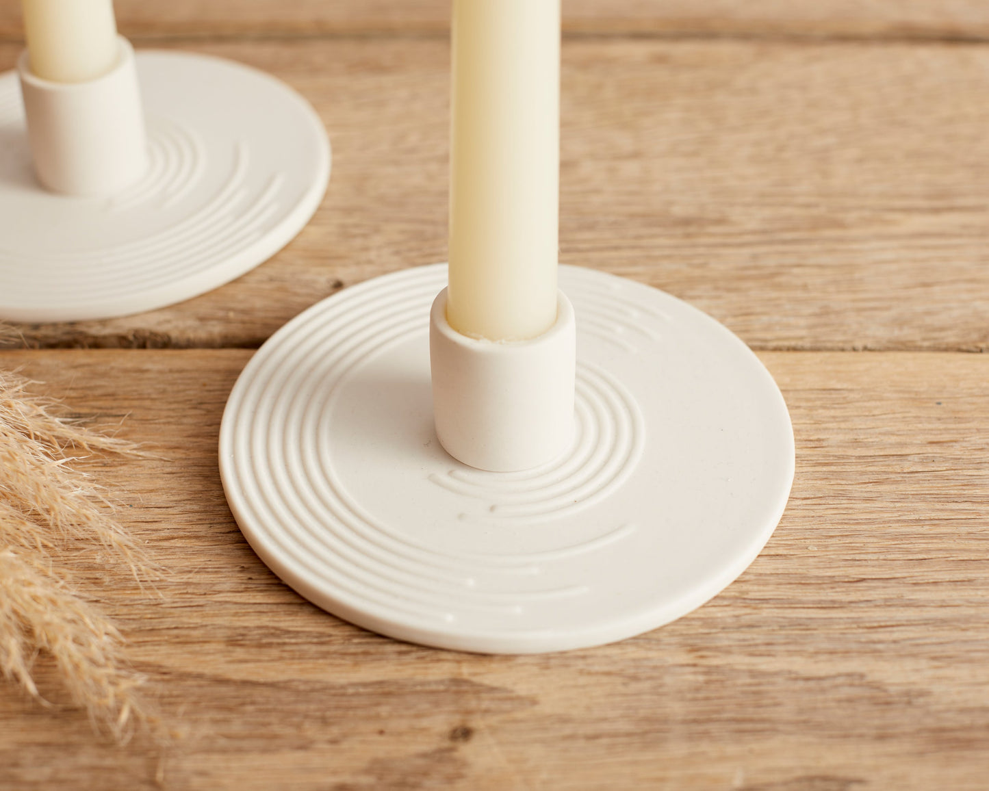 Anna White Ceramic Candle Holder