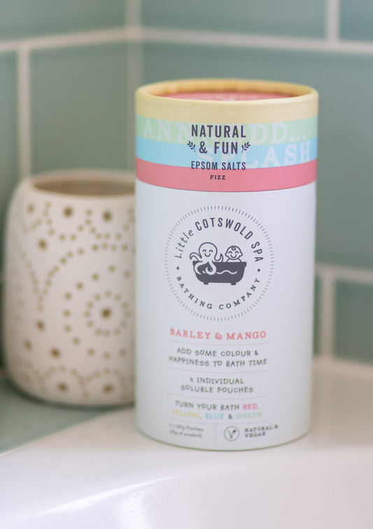 Luxury Range Natural & Fun Children's Epsom Salts Barley & Mango (with Colour)