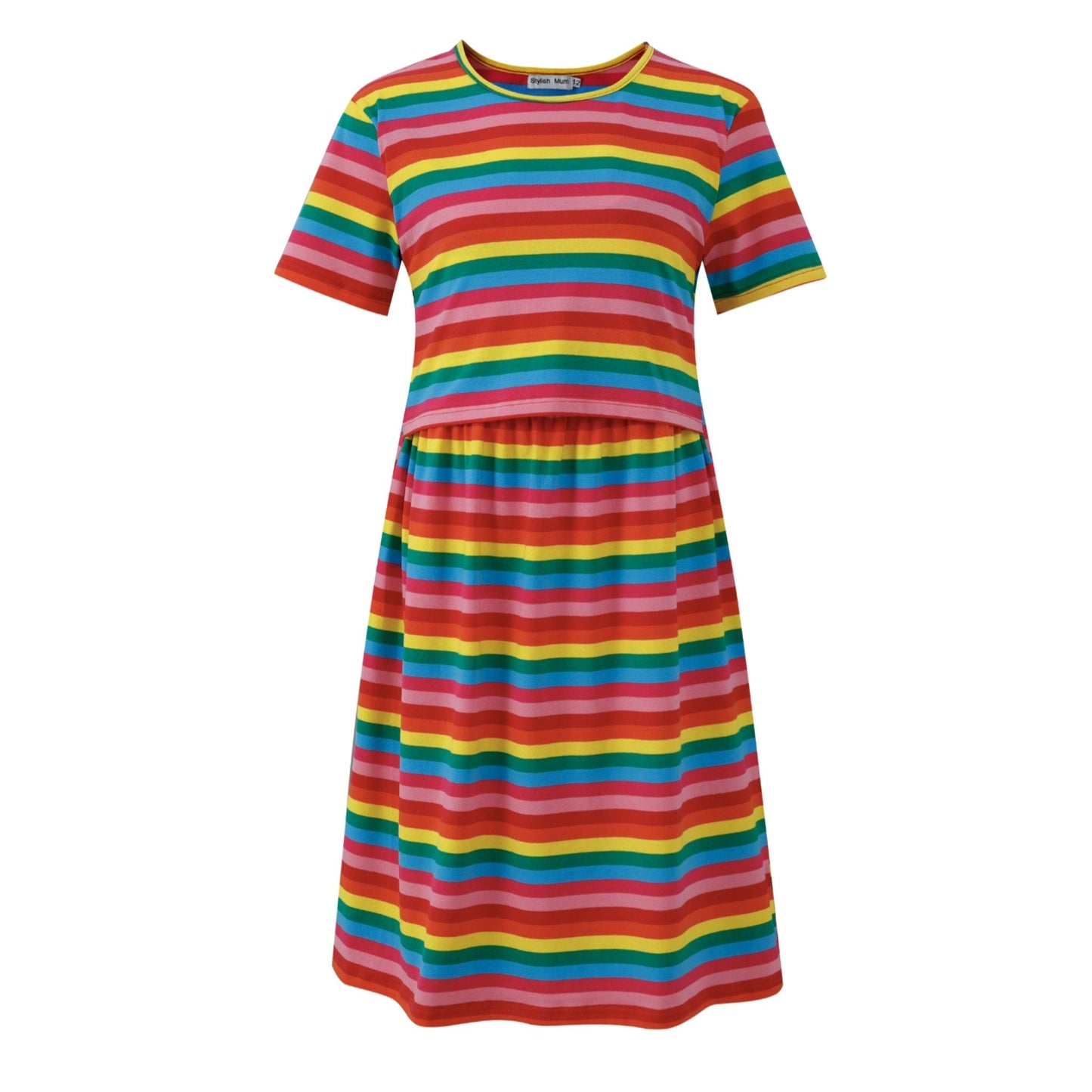Rainbow Breastfeeding Skater Dress | Colourful Nursing Dress | MilkyMoon